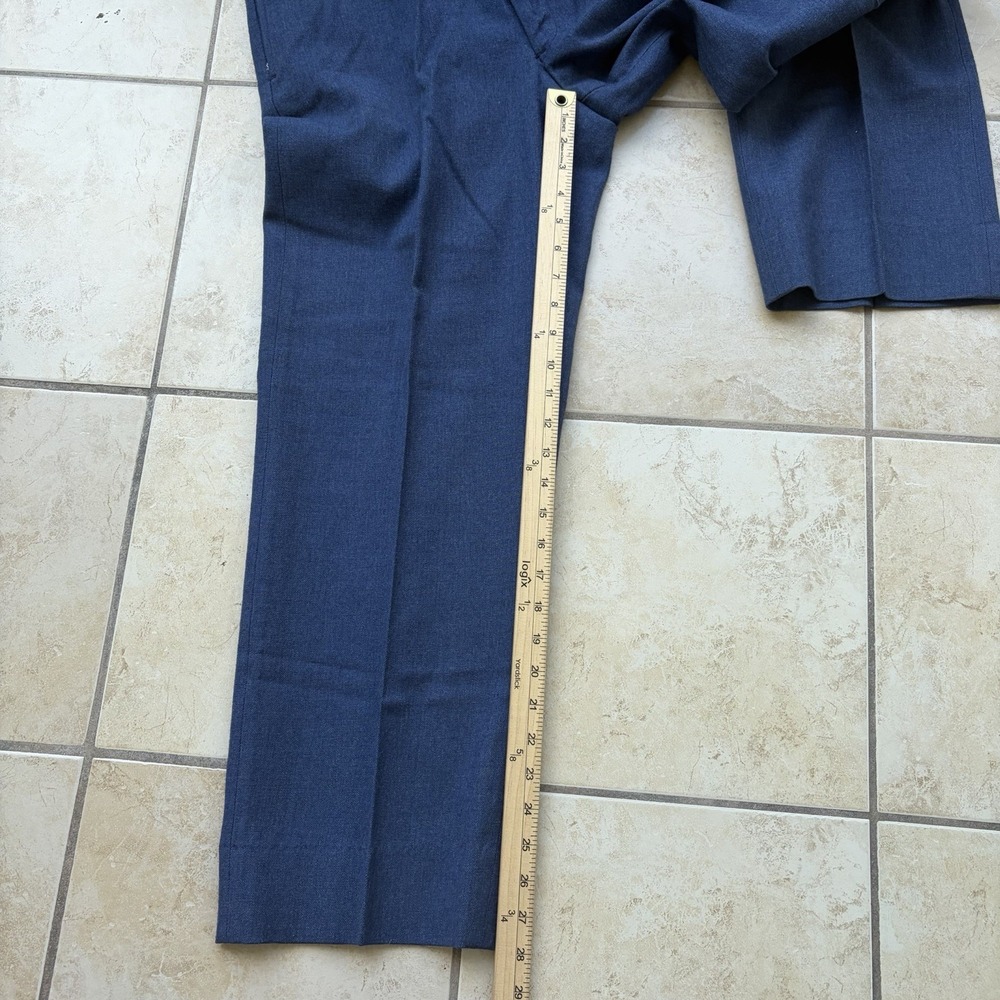 Vtg Military Pants Men 34x34 (Fits 32x28) Blue Wool Serge Air Force Trousers 60s - Picture 9 of 11